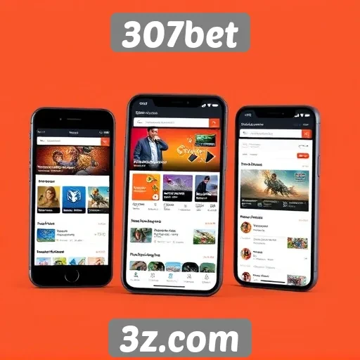 Navegação mobile no site 307bet